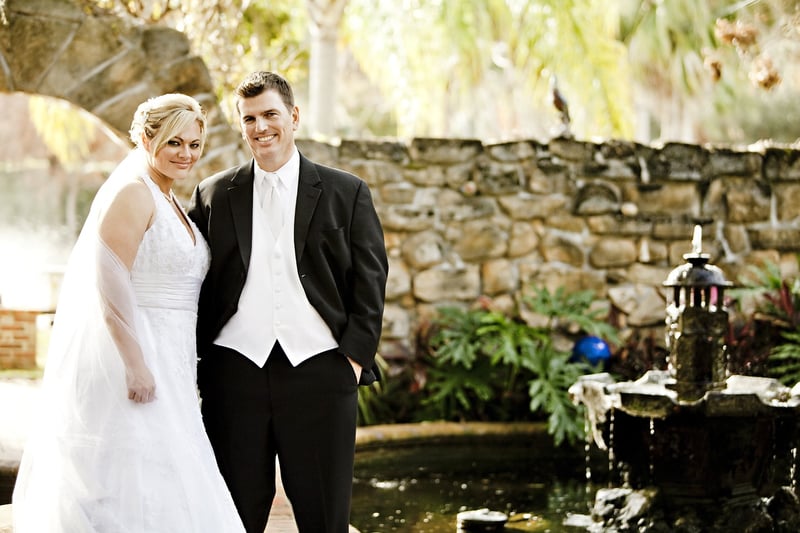 Moon and wedding couple